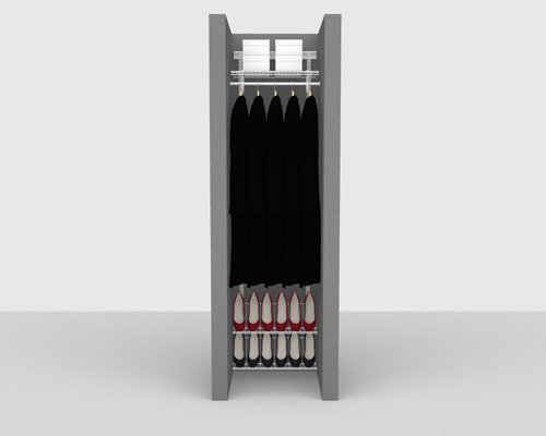 Adjustable Cloakroom Package 1 - ShelfTrack with SuperSlide shelving up to 0,61m/ 2' wide